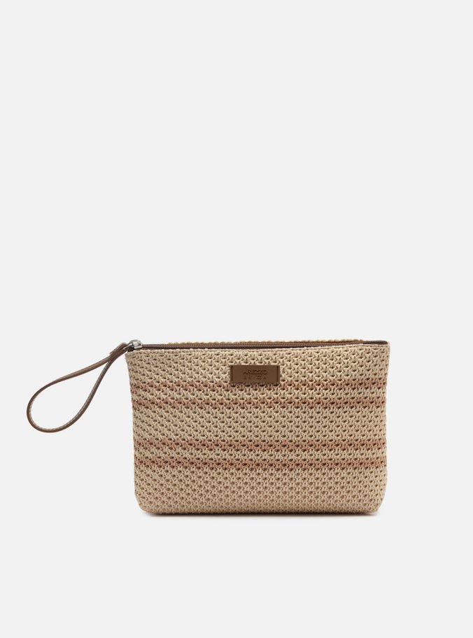 Necessaire Preta Crochê Pequena Listras Brizza