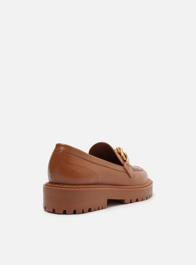 Mocassim Marrom Couro Tratorado Elos Metal