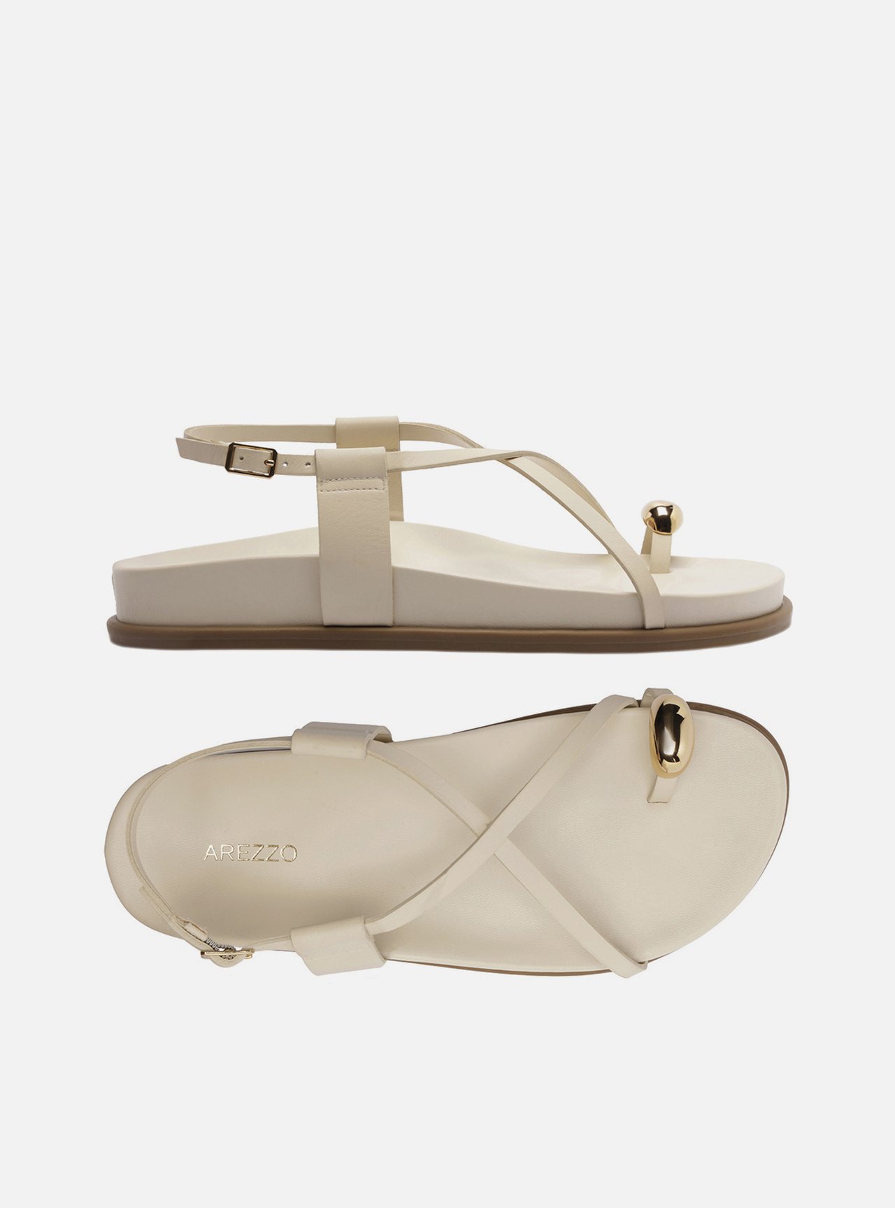Sandália Papete Off White Couro Dedeira Metal Bold — foto 6