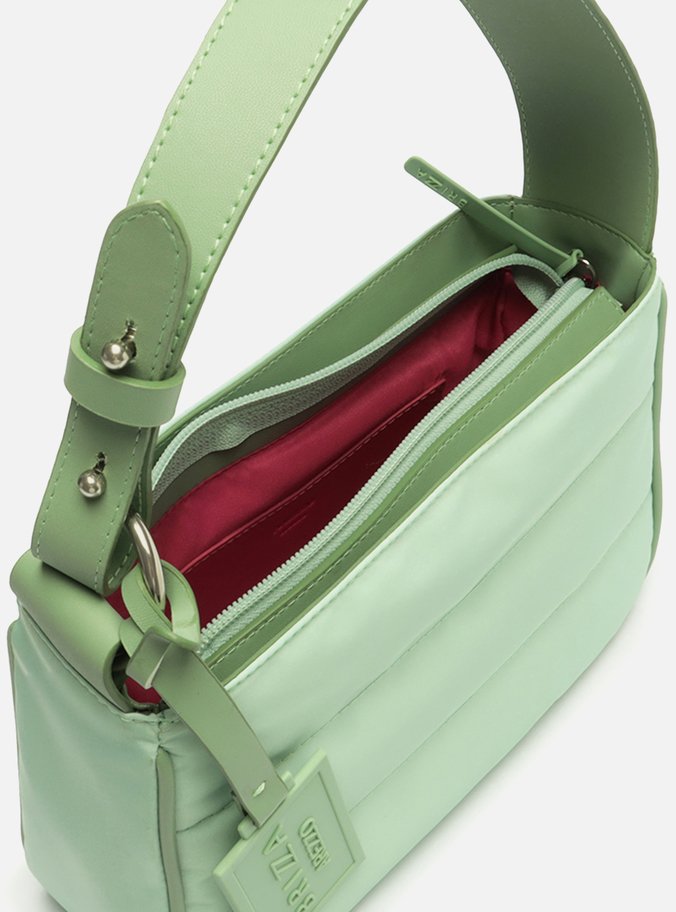 Bolsa Hobo Verde Nylon Pequena Brizza