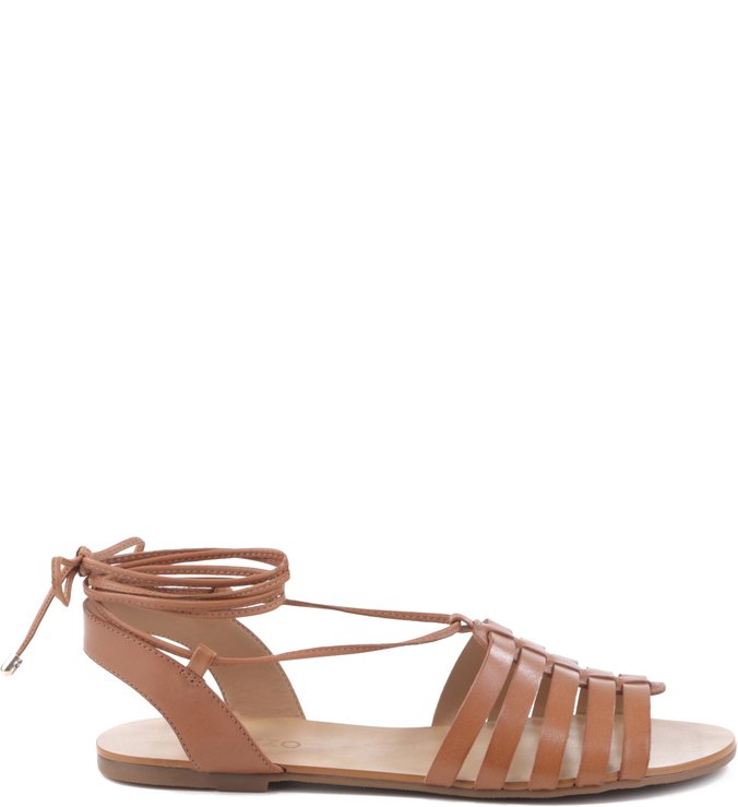 Rasteira Lace Up Tan