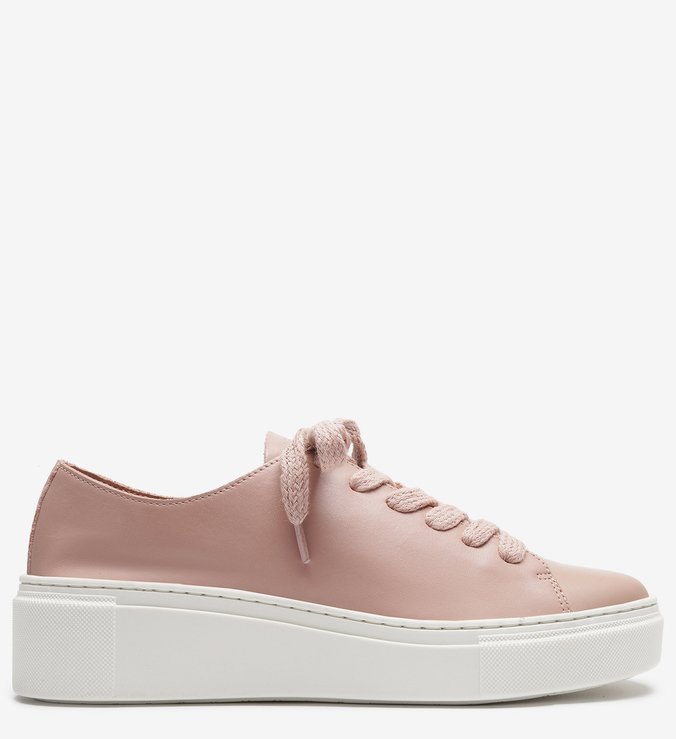 Tênis Couro Amarração Rose Blush