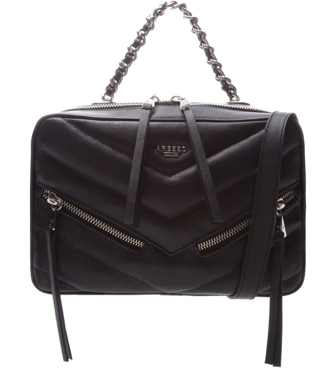 Bolsa Couro Tiracolo Média Genova Preto