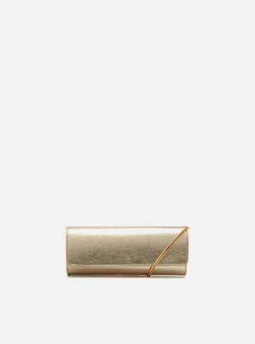 Bolsa Tiracolo Dourada Couro Pequena Alongada