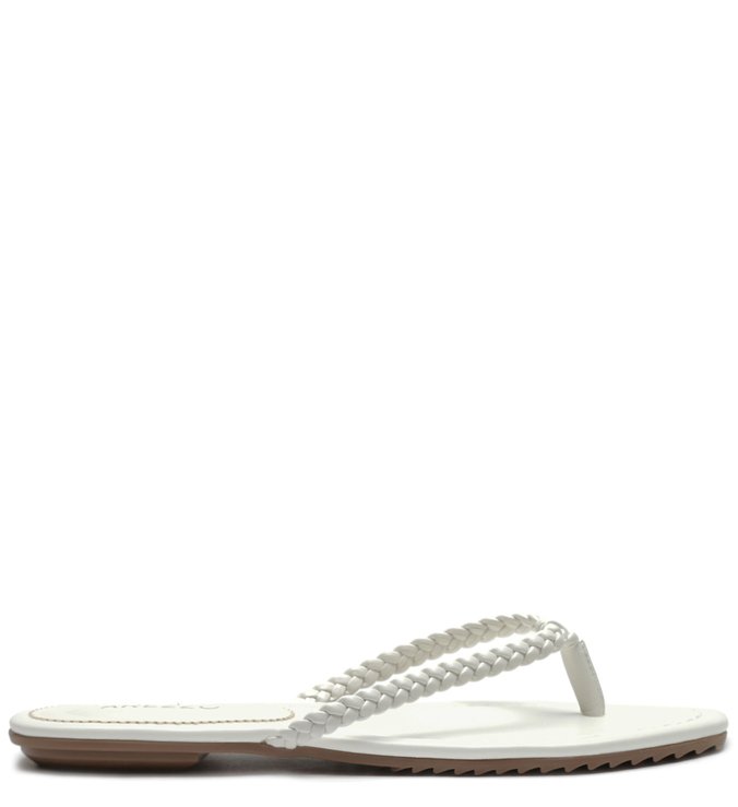 Chinelo de Dedo Branco Trança