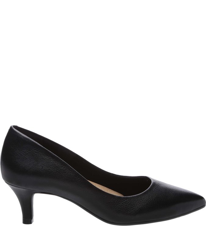 Scarpin Couro Soft Confort Salto Kitten Preto