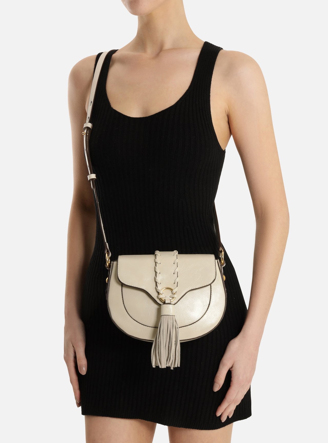 Bolsa Tiracolo Branca Média Franja — foto 6