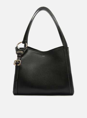 Bolsa Hobo Preta Couro Grande Fivelas Lenny Niemeyer
