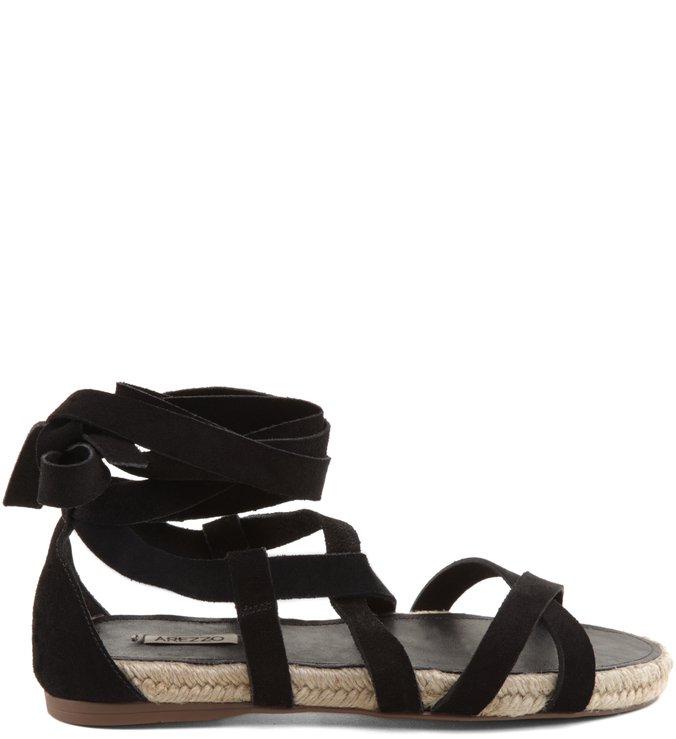 Rasteira Tiras Suede Preta