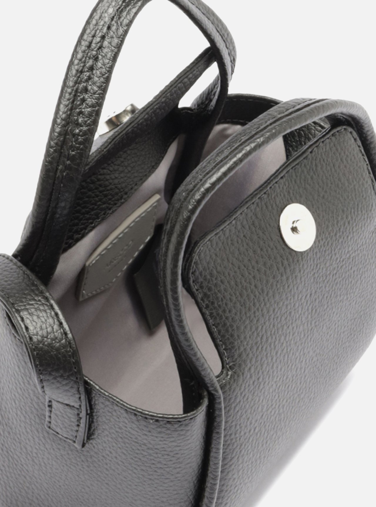 Bolsa Tote Preta Pequena Granulada — foto 4