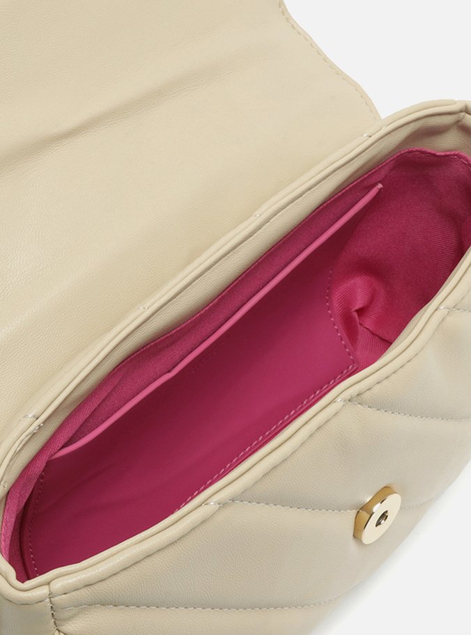 Bolsa Tiracolo Bege Pequena Matelassê