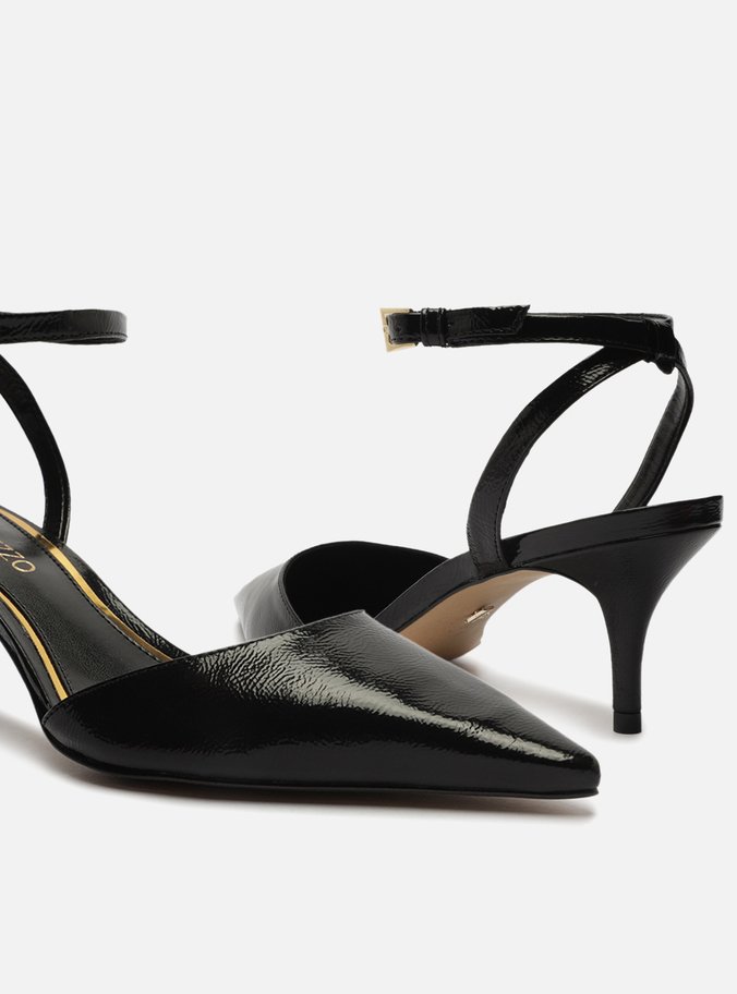 Scarpin Preto Bico Fino Aberto
