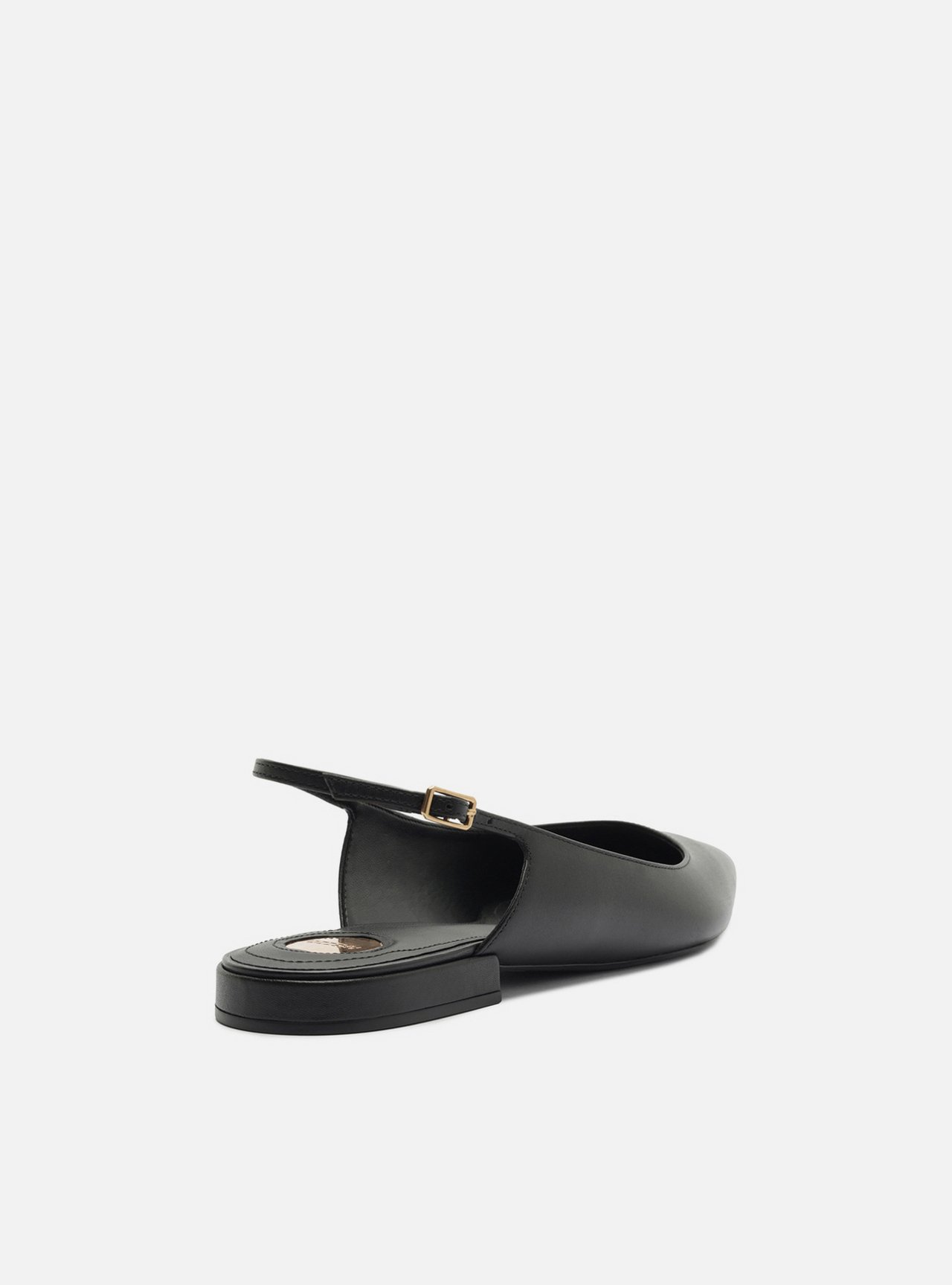 Sapatilha Preta Couro Slingback Bico Fino — foto 3