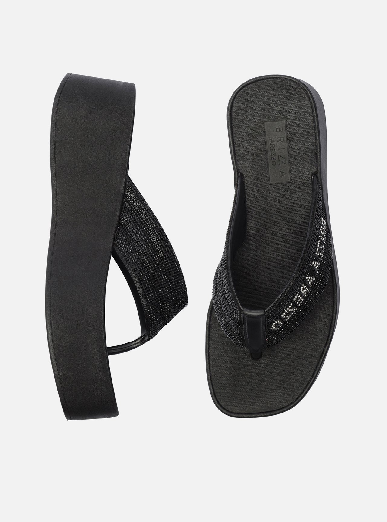Tamanco Preta Flatform Lulu Lettering Strass — foto 3