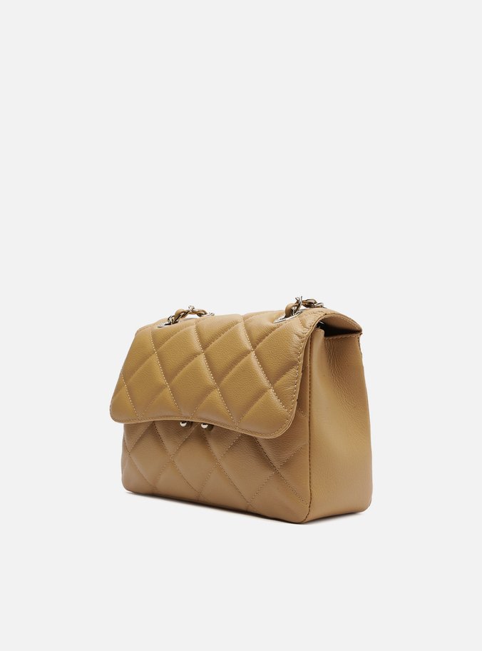 Bolsa Tiracolo Bege Couro Mizz Média