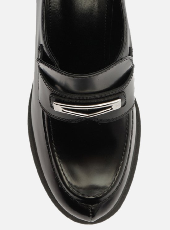 Mocassim Preto Salto Bloco Livia