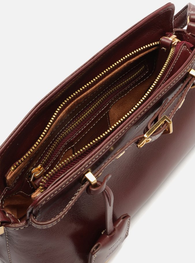 Bolsa Tiracolo Bordô Couro Pequena Victória