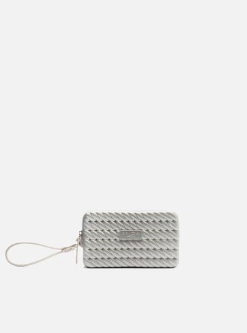 Clutch Prata Metalizada Alça Marrocos