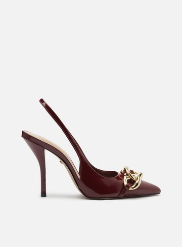 Scarpin Vermelho Salto Alto Slingback Elos