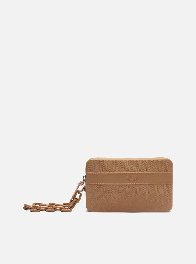 Clutch Marrom Alça Corrente Brizza