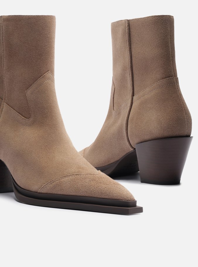 Bota Cinza Acamurçada Cano Curto Western
