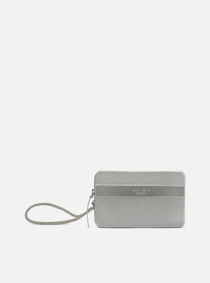 Clutch Prata Metal Alça Malu Glam