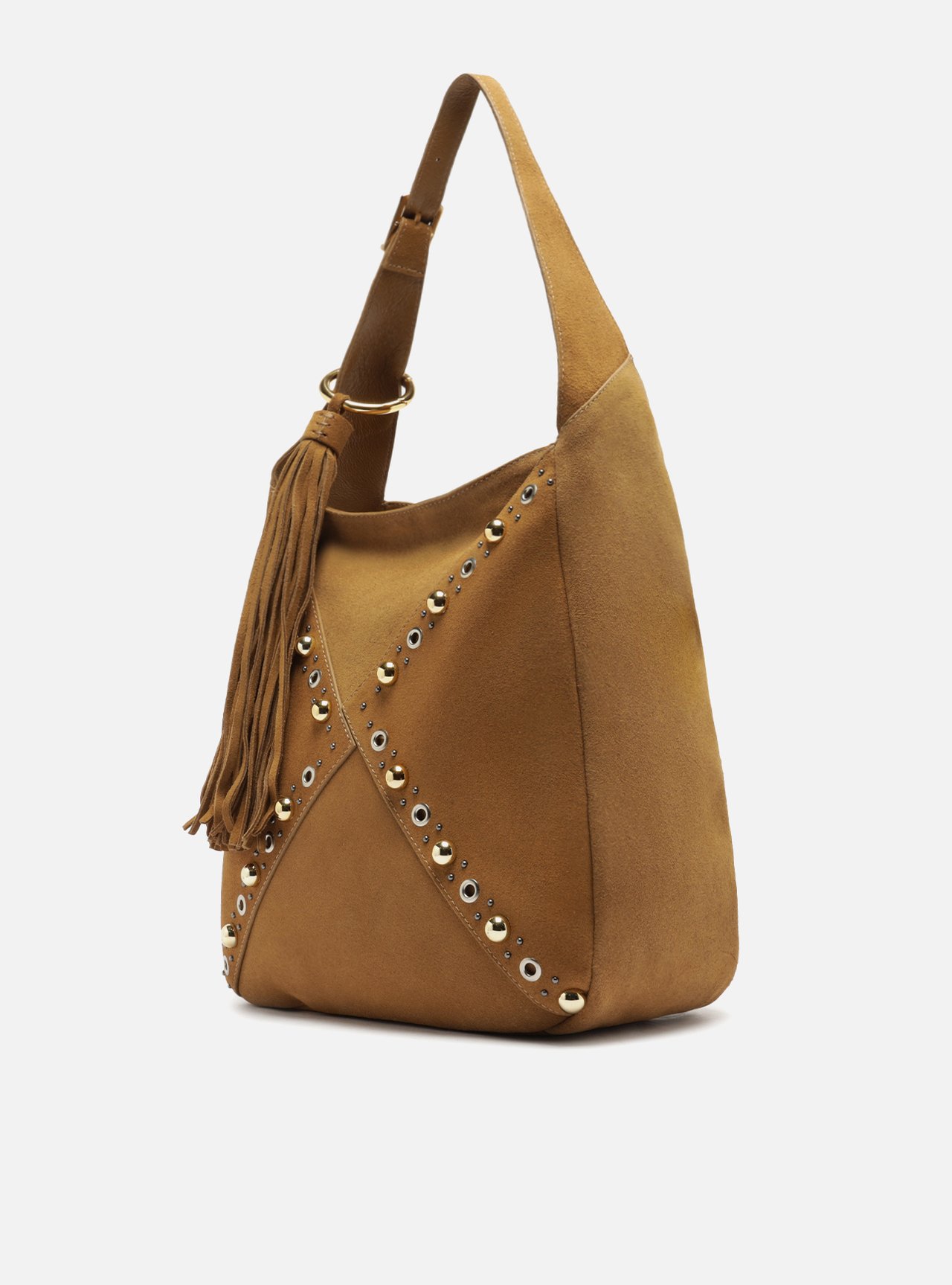 Bolsa Hobo Bege Couro Becca Grande — foto 2