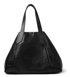 Bolsa Shopping Preta Couro Croco Roma Bolsa Shopping Preta Couro Croco Roma