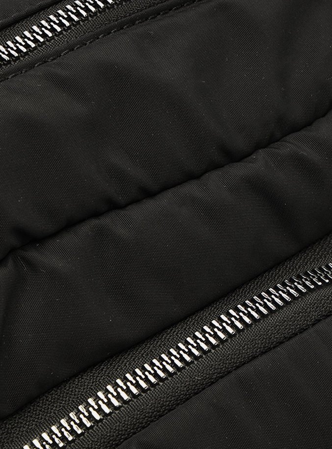 Bolsa Tiracolo Preta Nylon Média Bolso