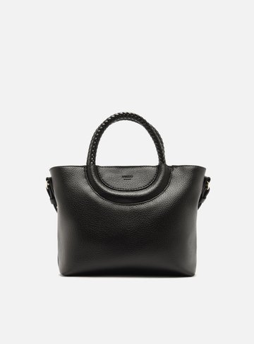 Arezzo — Bolsa Tote Preta Média Alça Trançada