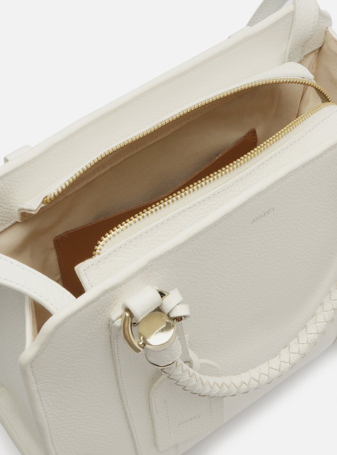 Bolsa Tote Branca Couro Piazza Grande Alças