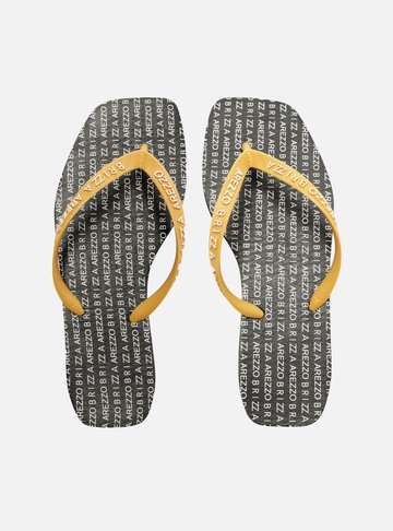 Chinelo de Dedo Amarelo Square Tiras Logo
