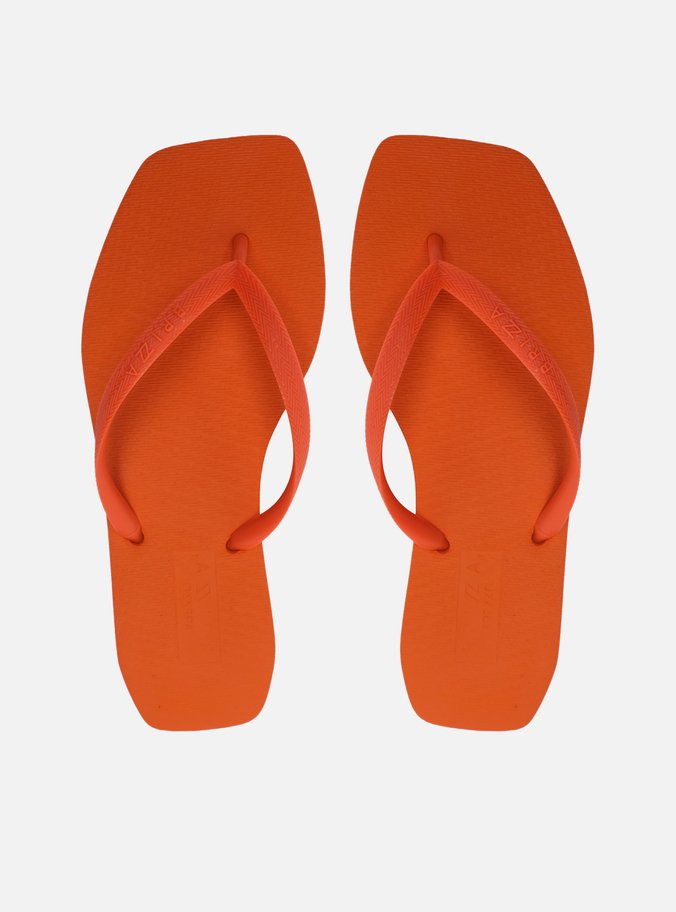 Chinelo de Dedo Laranja Básico Square Brizza