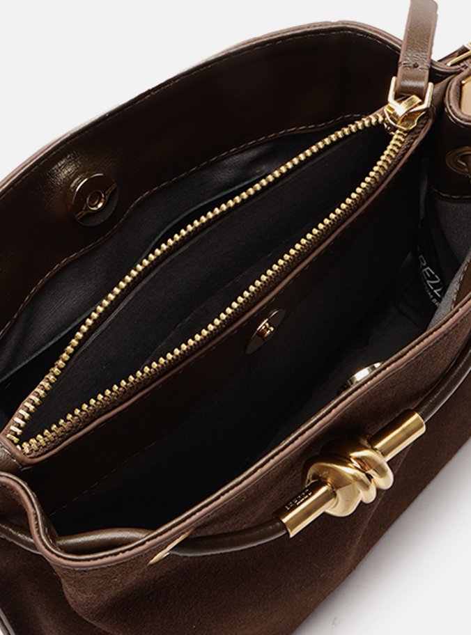 Bolsa Tiracolo Marrom Couro Helena Pequena