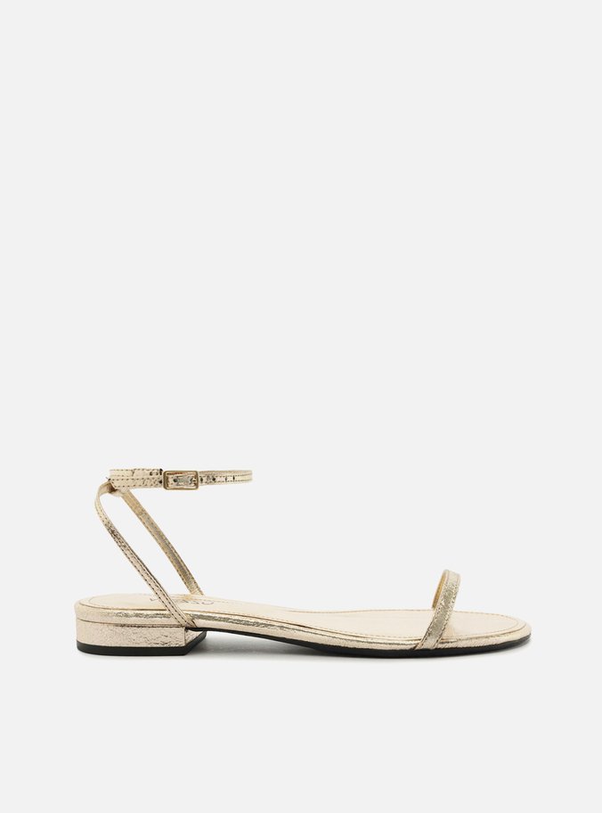 Sandália Rasteira Dourada Slim Minimalista
