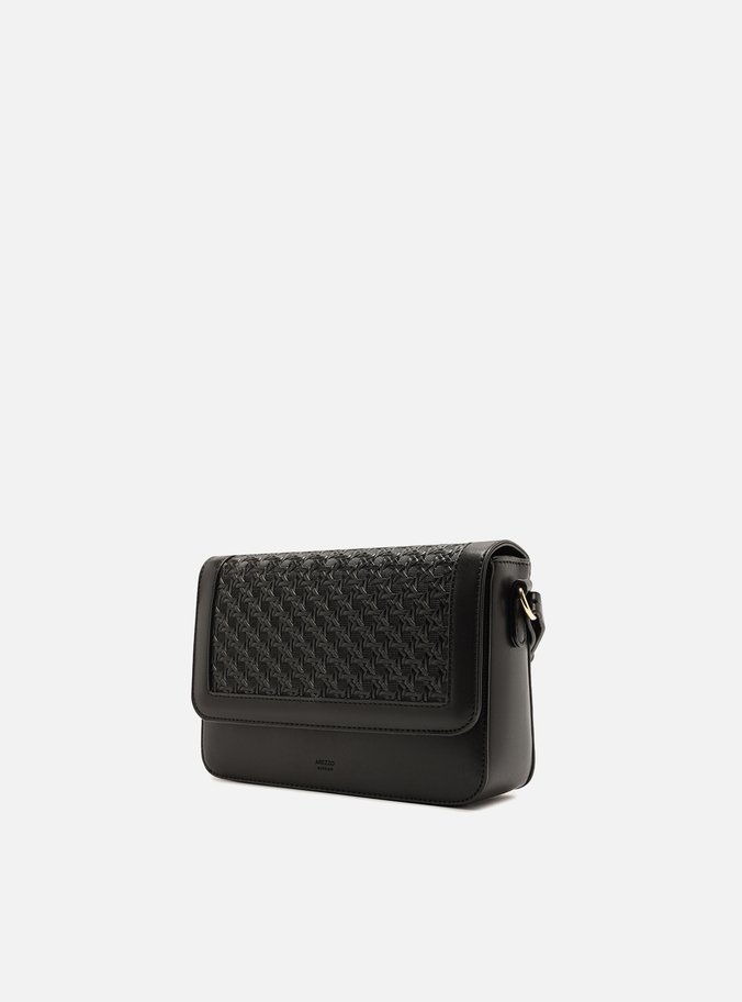 Bolsa Tiracolo Preta Pequena Tressê Moldura