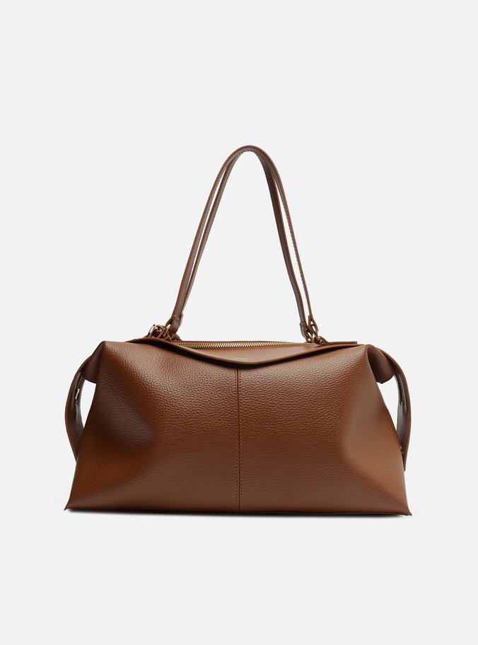Bolsa Bowling Marrom Grande Mix Texturas