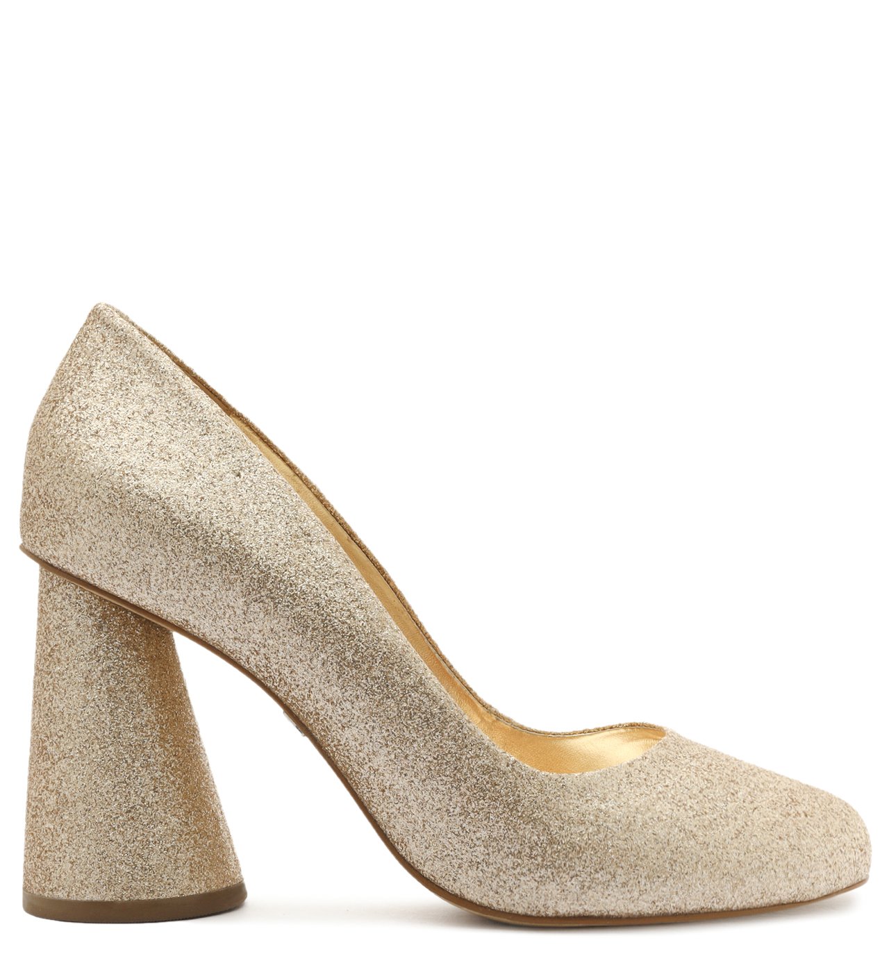Scarpin Dourado Glitter Salto Alto Piera Arezzo