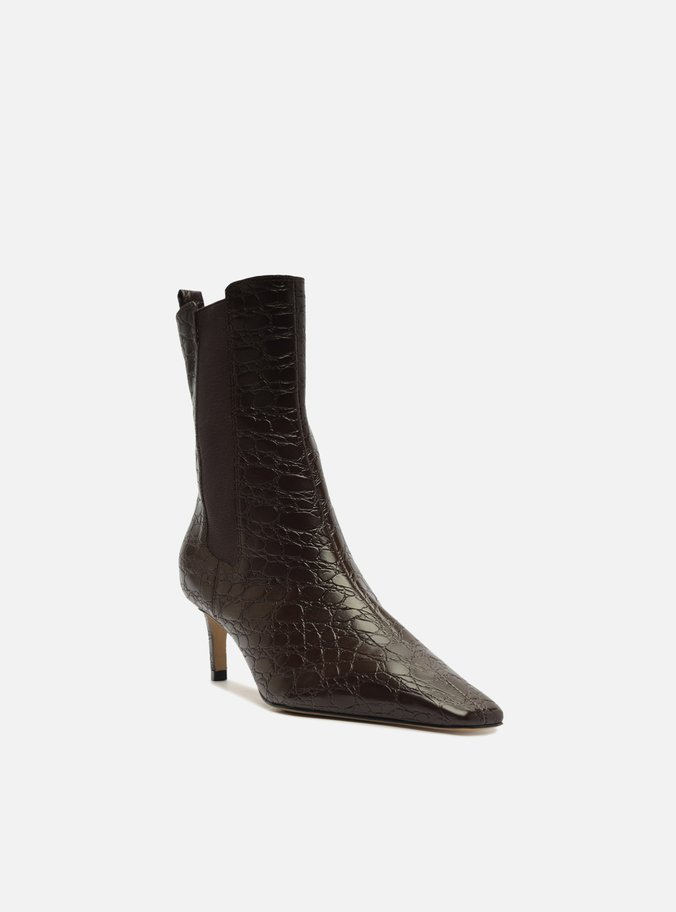 Bota Preta Cano Médio Salto Alto Fino