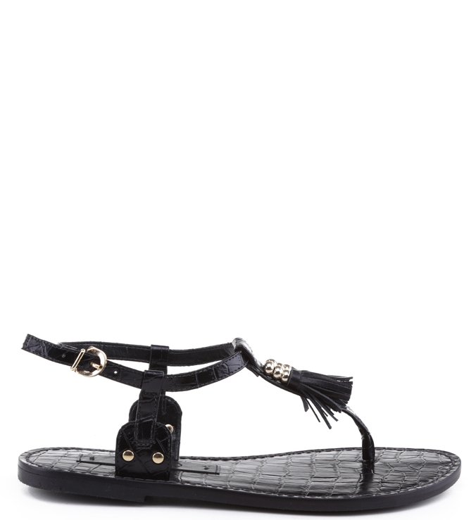 Rasteira Mini Croco Preta