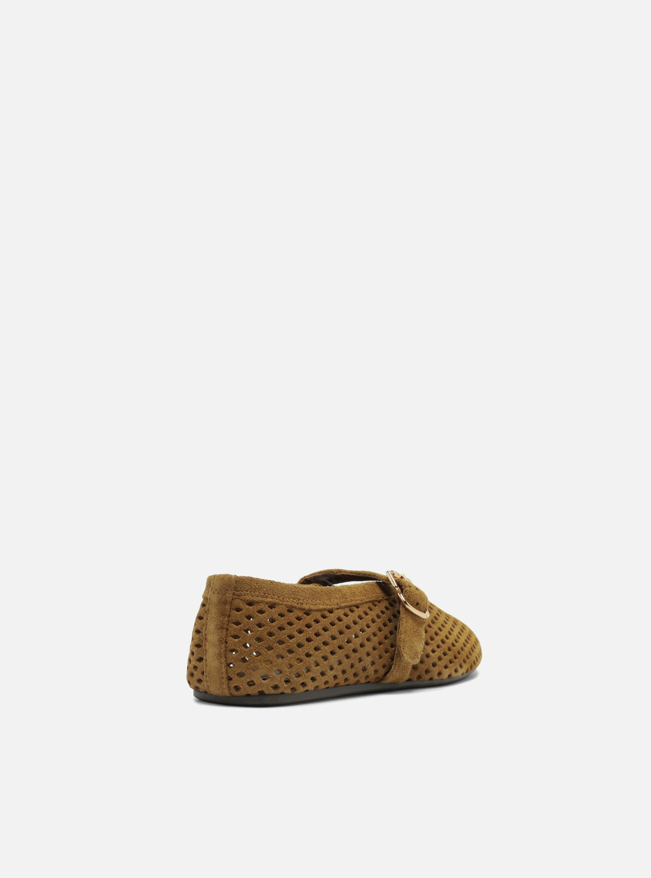 Sapatilha Marrom Suede Vazada Bico Redondo — foto 3