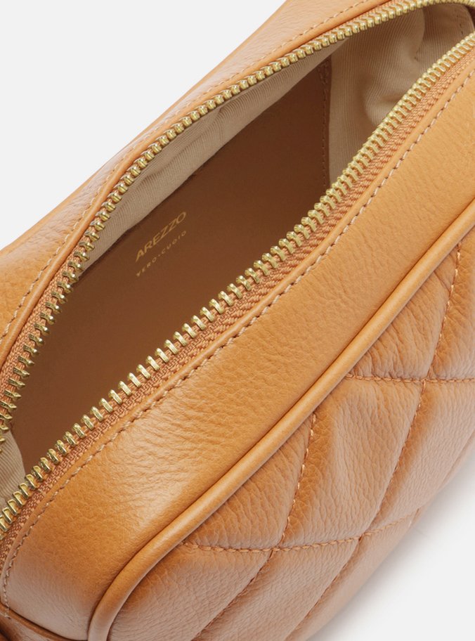 Bolsa Tiracolo Marrom Couro Matelassê Pequena