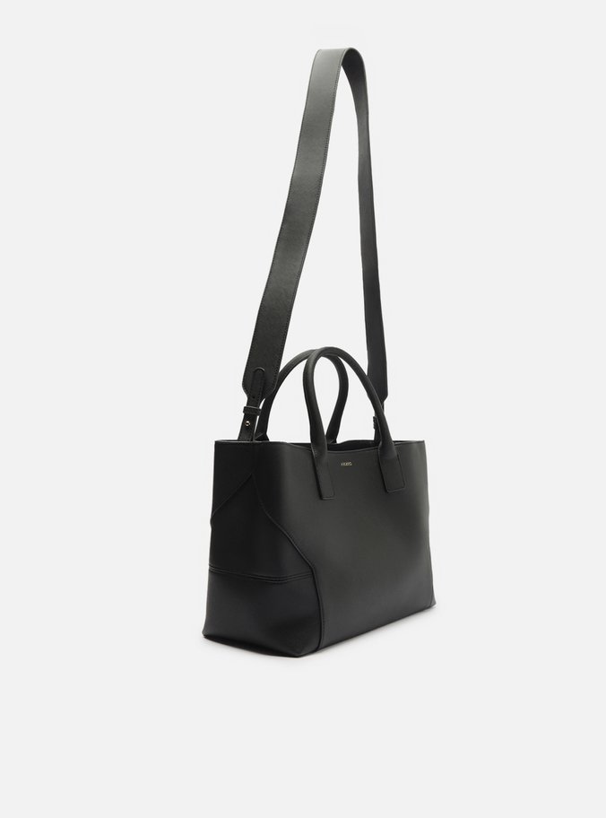 Bolsa Tote Preta Grande Recortes