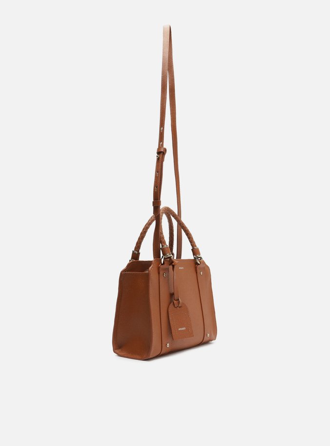 Bolsa Tote Marrom Caramel Couro Piazza Média