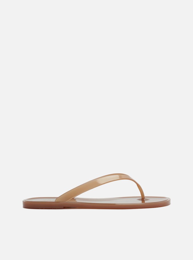 Chinelo Marrom Rasteiro Jelly