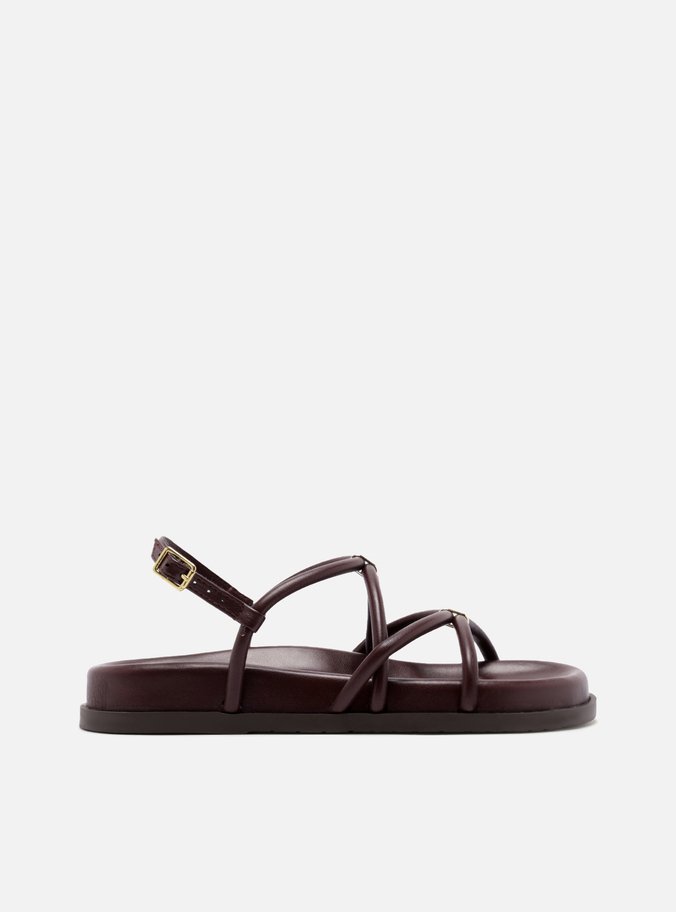 Sandália Papete Vermelha Flatform Metais