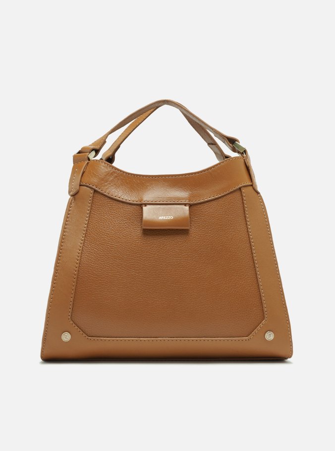 Bolsa Tote Marrom Couro Grande Recortes