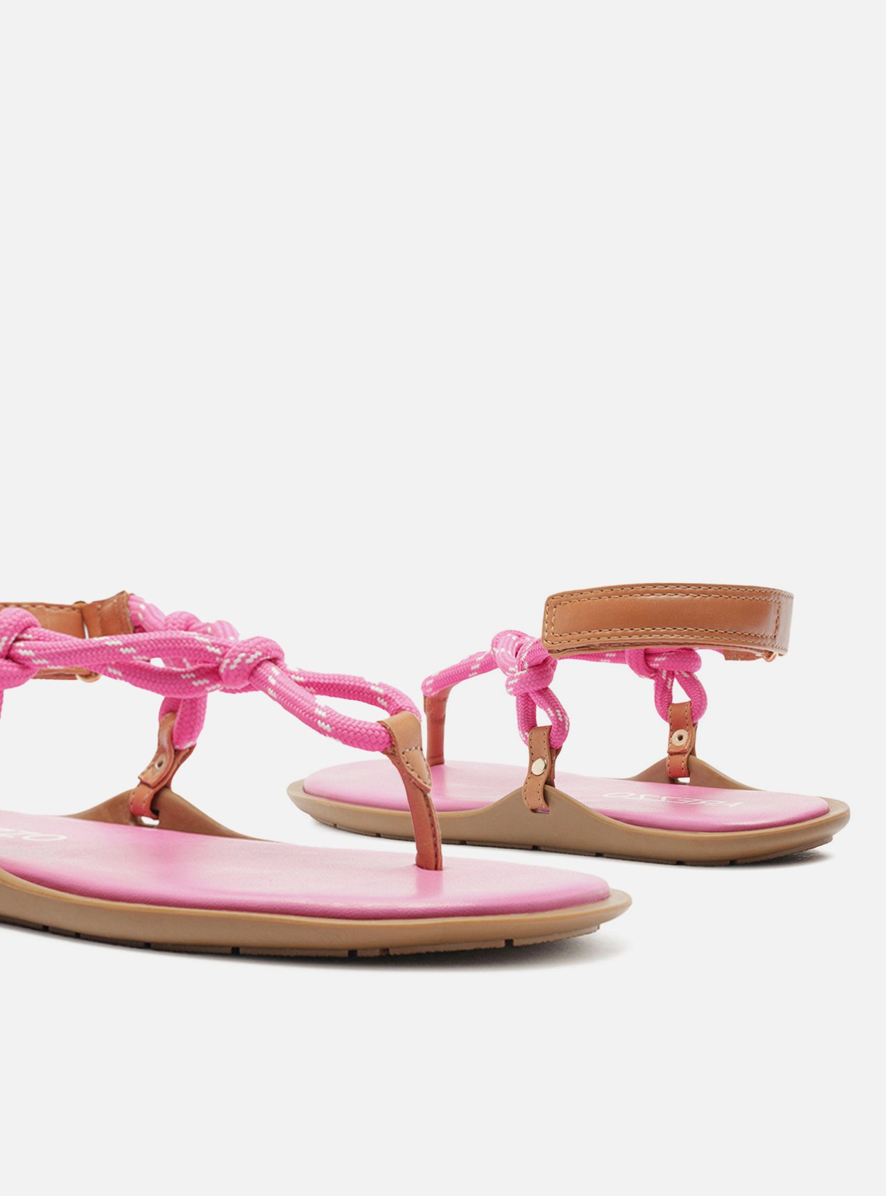 Sandália Rasteira Rosa Couro Custom Anklet — foto 4