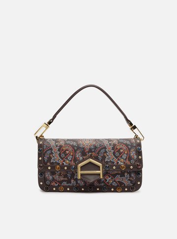 Bolsa Tiracolo Marrom Couro A001 Média Paisley