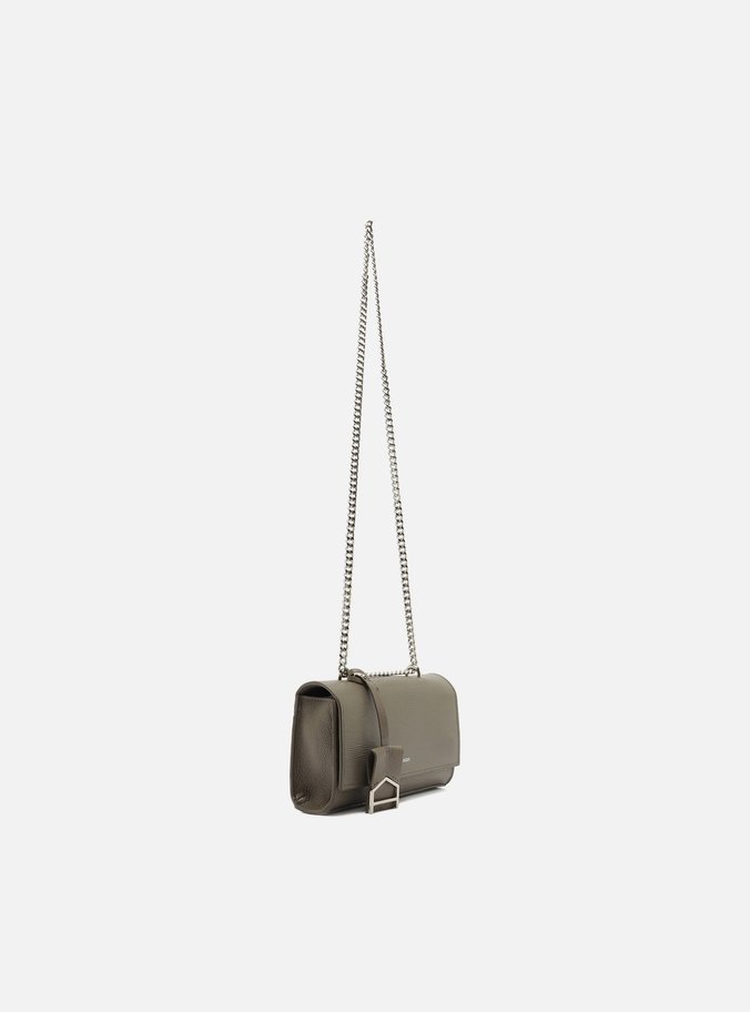 Bolsa Tiracolo Cinza Couro Abraccio Pequena